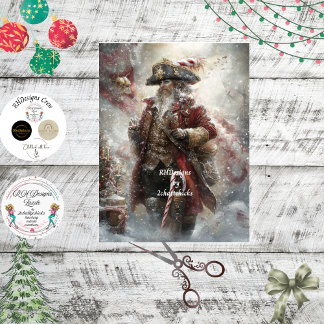 Papel De Seda Decoupage Santa Claus Steampunk Pirate 
