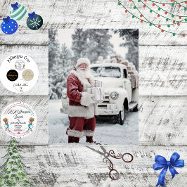 Papel De Seda Decoupage Santa Nevado Blanco Invierno Mágico 