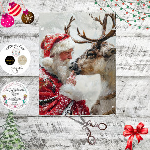 Papel De Seda Decoupage Santa Reno "Caprichos del Polo Norte"