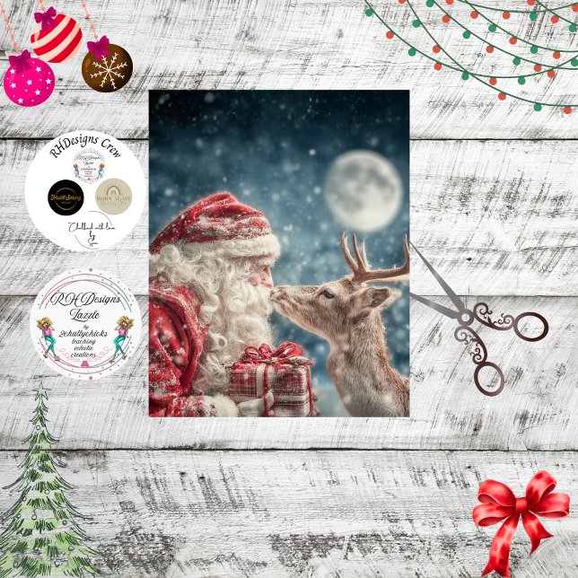 Papel De Seda Decoupage Santa Reno Nariz con Nariz Luna (Subido por el creador)