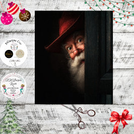 Papel De Seda Decoupage Santa Secret Check Peeking Art