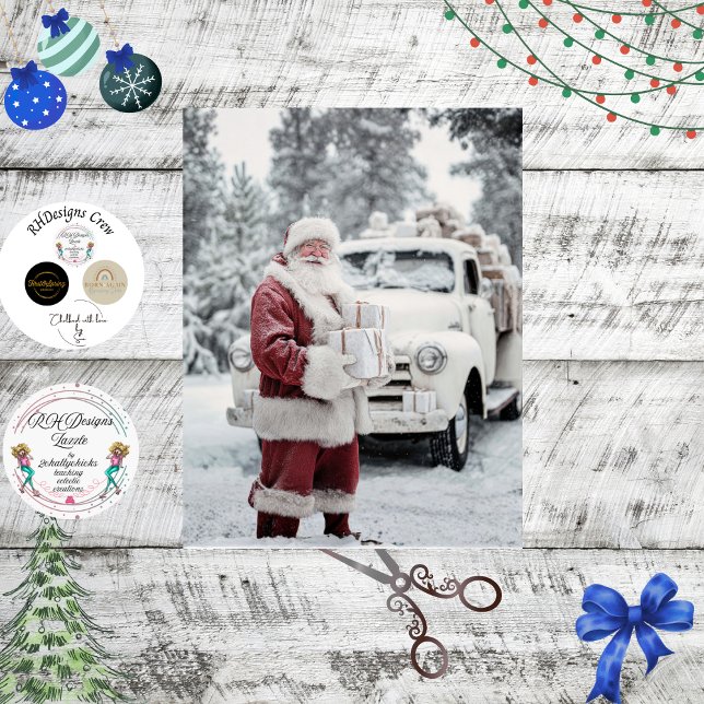Papel De Seda Decoupage Santa Snowy White Winter Wonderland  (Subido por el creador)