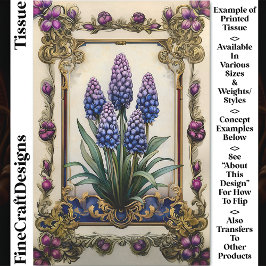 Papel De Seda Decoupage Shabby Chic Blue Purple Hyacinin DA3