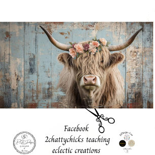 Papel De Seda Decoupage Shaggland Highland Cow Peach Flower