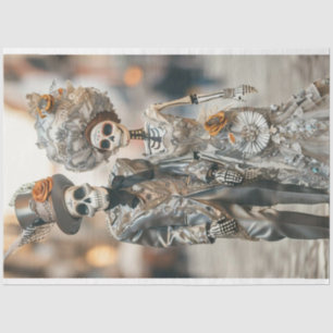 Papel De Seda Decoupage Skeleton Pareja Casada
