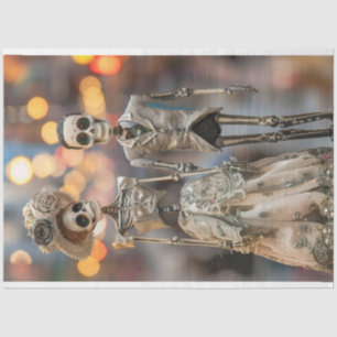 Papel De Seda Decoupage Skeleton Pareja Casada