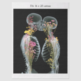 Papel De Seda Decoupage Skeletons Kissing Fits 16x20 Canvas 