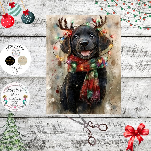 Papel De Seda Decoupage Special Black Lab Pup Noah (Subido por el creador)