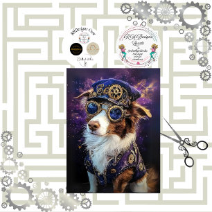 Papel De Seda Decoupage Steampunk Australian Cattle Dog Rama