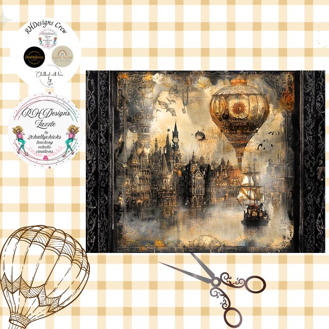 Papel De Seda Decoupage Steampunk Balloon Ireland  (Subido por el creador)