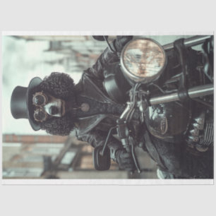 Papel De Seda Decoupage Steampunk Black Standard Poodle Biker