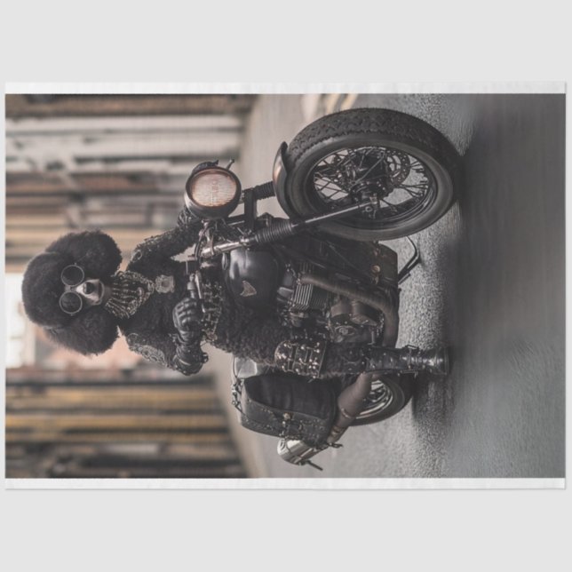 Papel De Seda Decoupage Steampunk Black Standard Poodle Max (Anverso)