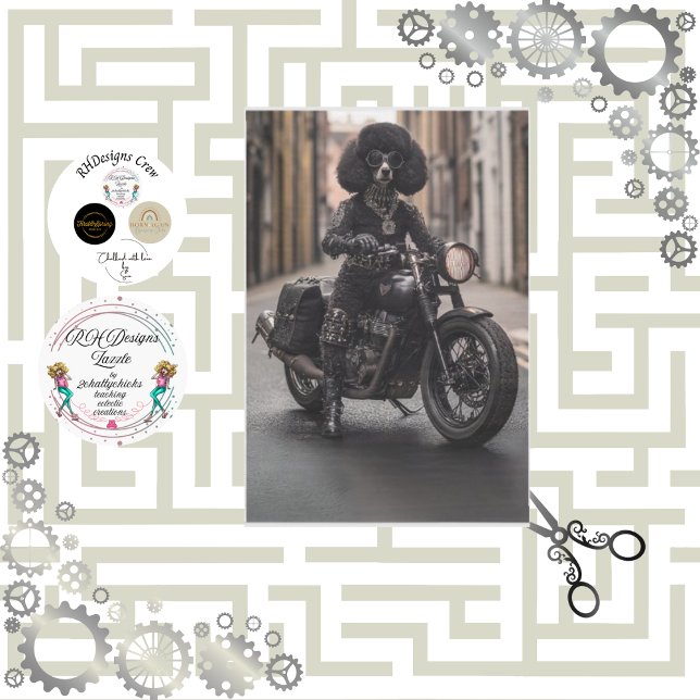 Papel De Seda Decoupage Steampunk Black Standard Poodle Max (Subido por el creador)