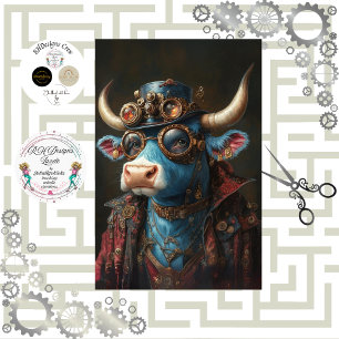 Papel De Seda Decoupage Steampunk Bull Sir Brasshoof
