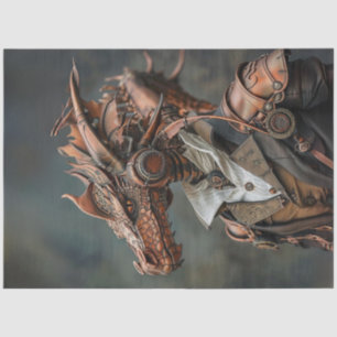 Papel De Seda Decoupage Steampunk Dragon Head Victorian