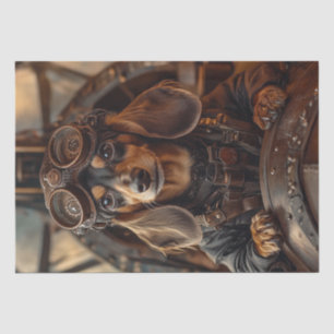 Papel De Seda Decoupage Steampunk Flying Dachshund