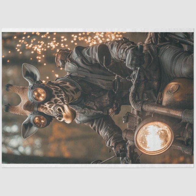 Papel De Seda Decoupage Steampunk Giraffe (Anverso)