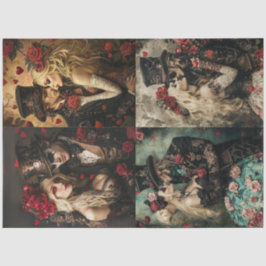 Papel De Seda Decoupage Steampunk Gótico San Valentín Parejas (4