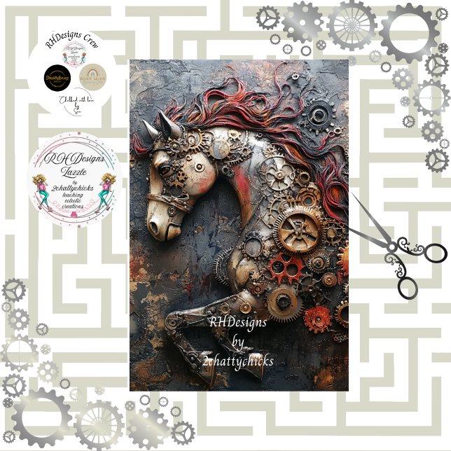 Papel De Seda Decoupage Steampunk Hierro Caballo Gearheart  (Subido por el creador)