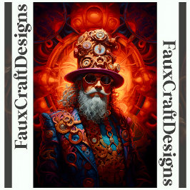 Papel De Seda Decoupage Steampunk Hippy Masculino Faux Ink 034