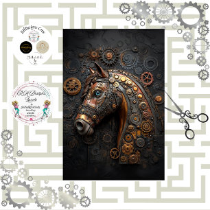 Papel De Seda Decoupage Steampunk Iron Horse