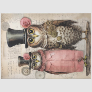Papel De Seda Decoupage Steampunk Mr & Mrs Owl Scrapbooking
