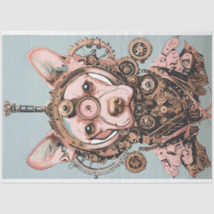 Papel De Seda Decoupage Steampunk Pink Dog Named Pawsworth