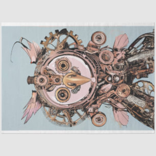Papel De Seda Decoupage Steampunk Pink Owl Gizmo Hootsworth