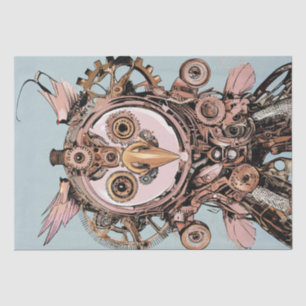 Papel De Seda Decoupage Steampunk Pink Owl Gizmo Hootsworth