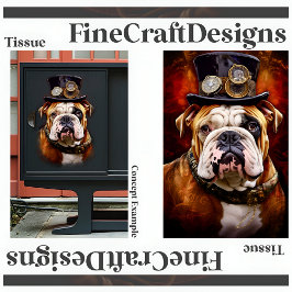 Papel De Seda Decoupage Steampunk Real Bulldog Británico Diestro