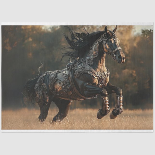 Papel De Seda Decoupage Steampunk Stallion Copper IRONMANE (Anverso)
