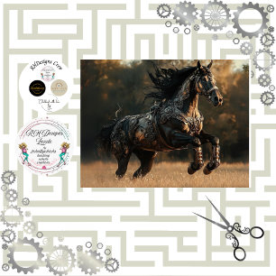 Papel De Seda Decoupage Steampunk Stallion Copper IRONMANE