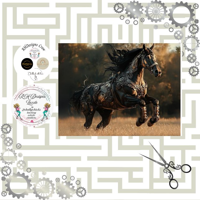 Papel De Seda Decoupage Steampunk Stallion Copper IRONMANE (Subido por el creador)