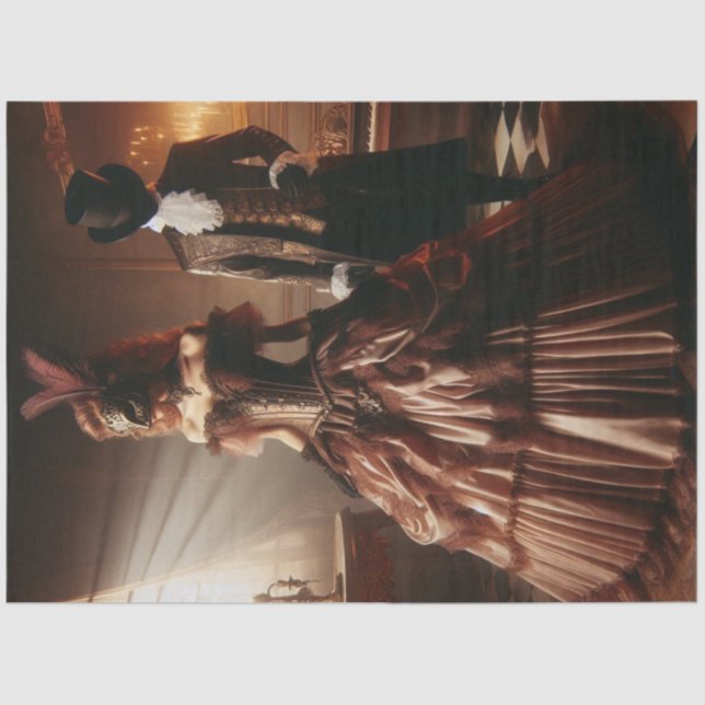 Papel De Seda Decoupage Steampunk Victorian Fantasy Masquerade  (Anverso)