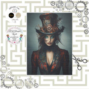 Papel De Seda Decoupage Steampunk Victoriano Mujer Hermosa
