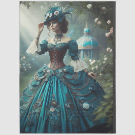 Papel De Seda Decoupage Steampunk Vintage Victorian Garden Lady
