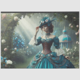 Papel De Seda Decoupage Steampunk Vintage Victorian Garden Lady