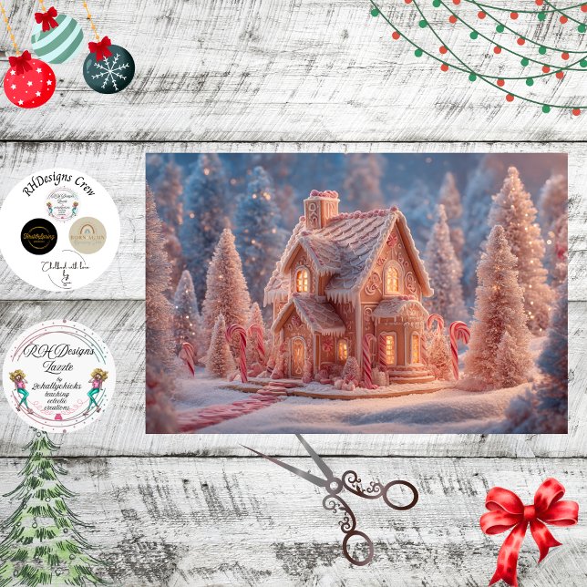 Papel De Seda Decoupage Sugary Winter Ginger Bread House  (Subido por el creador)