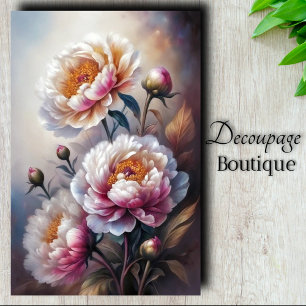 Papel De Seda Decoupage Susurros de Peonía