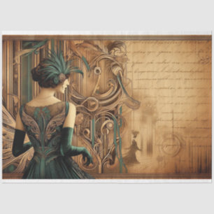 Papel De Seda Decoupage Tejido Paper Art Deco Lady