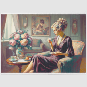 Papel De Seda Decoupage Tejido Paper Art Deco Lady