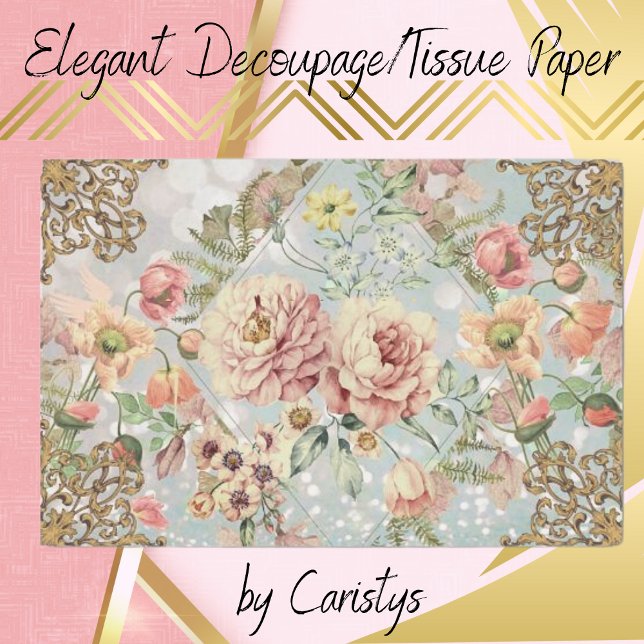 Papel De Seda Decoupage/Tejido romántico pastel florals (Subido por el creador)