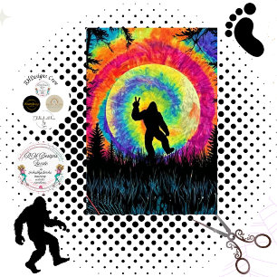 Papel De Seda Decoupage Tie Dye Pie Grande & Silueta de la Luna