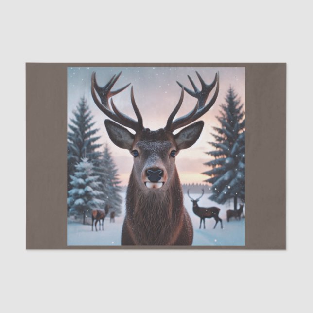 Papel De Seda decoupage tissue paper met hert (Anverso)