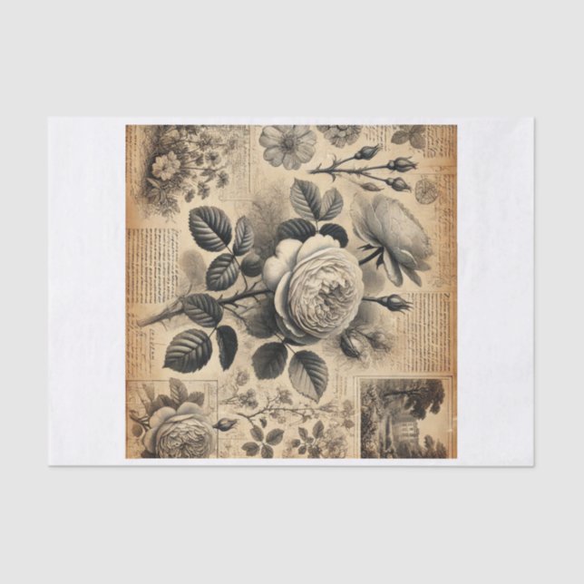 Papel De Seda decoupage tissue paper , rozen (Anverso)