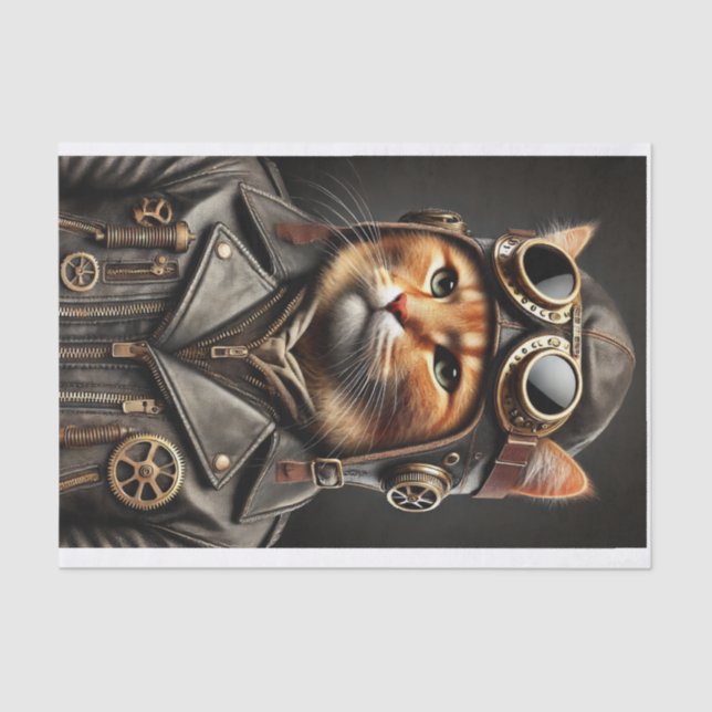 Papel De Seda decoupage tissue paper , steampunk (Anverso)