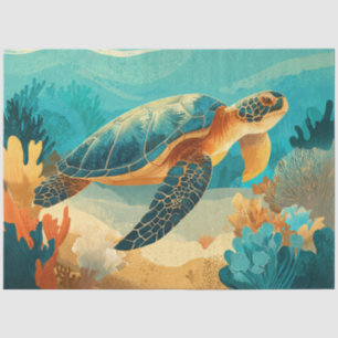 Papel De Seda Decoupage Tortuga Marina Gráfica