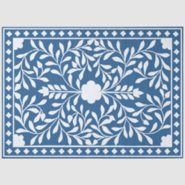 Papel De Seda Decoupage Tradicional de Hueso Incrustado Azul Cla