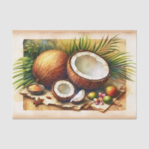 Papel De Seda Decoupage Tropical Coco Vintage