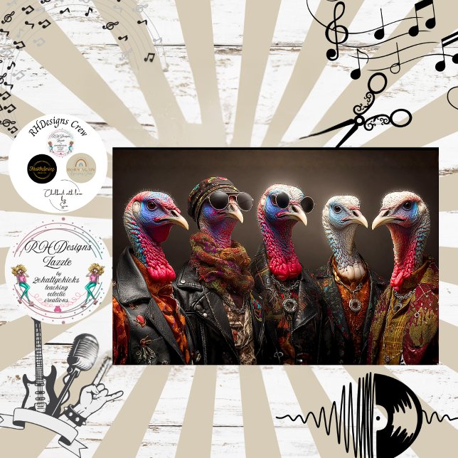 Papel De Seda Decoupage Turkey Strut Fur Feather Funk Band (Subido por el creador)
